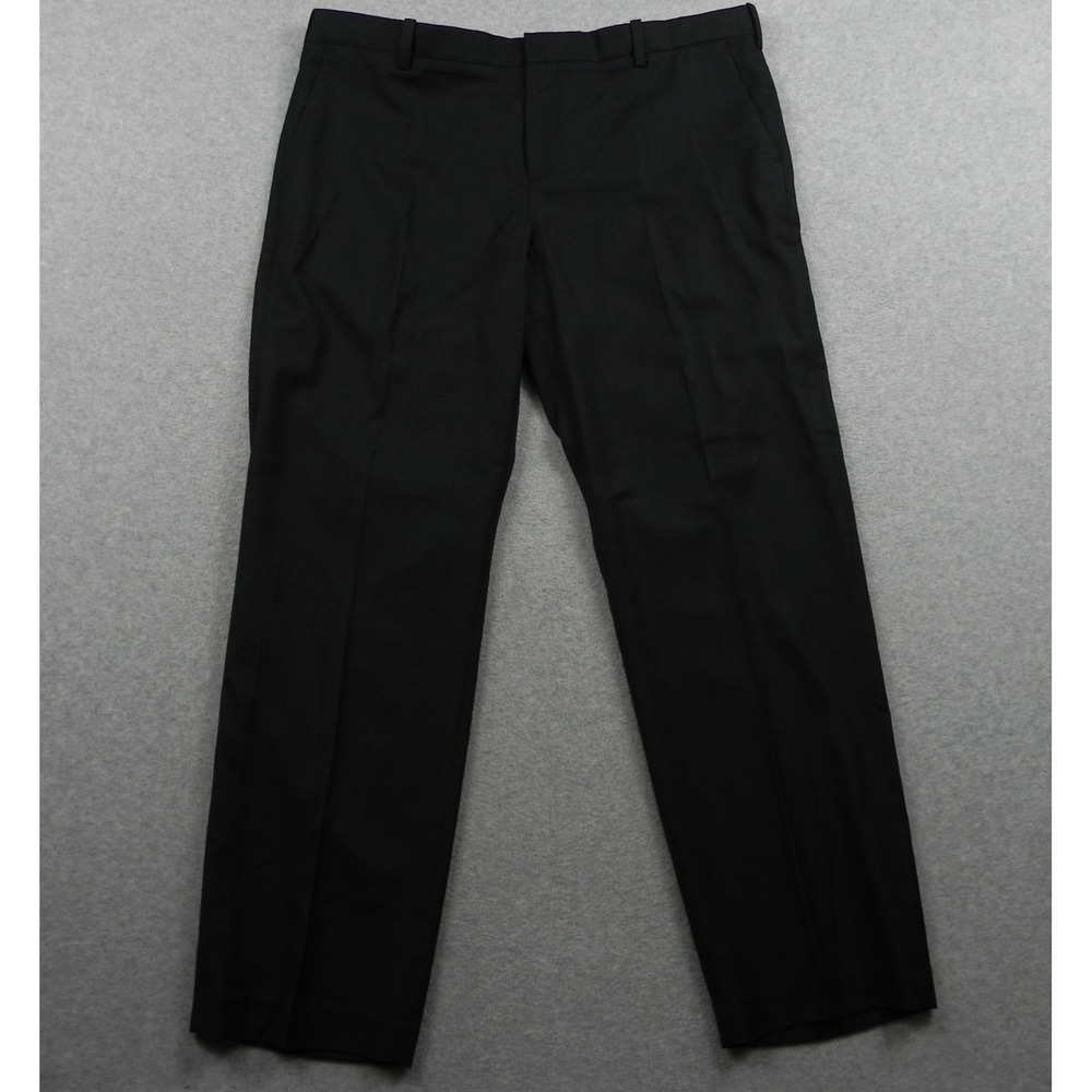Savane Pants Mens 40x32 Dress Slacks Suit Business Formal Flat Front Charcoal
